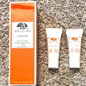 NEW Full Size Origins Ginzing Into the Glow Brightening Serum + 2 mini travels